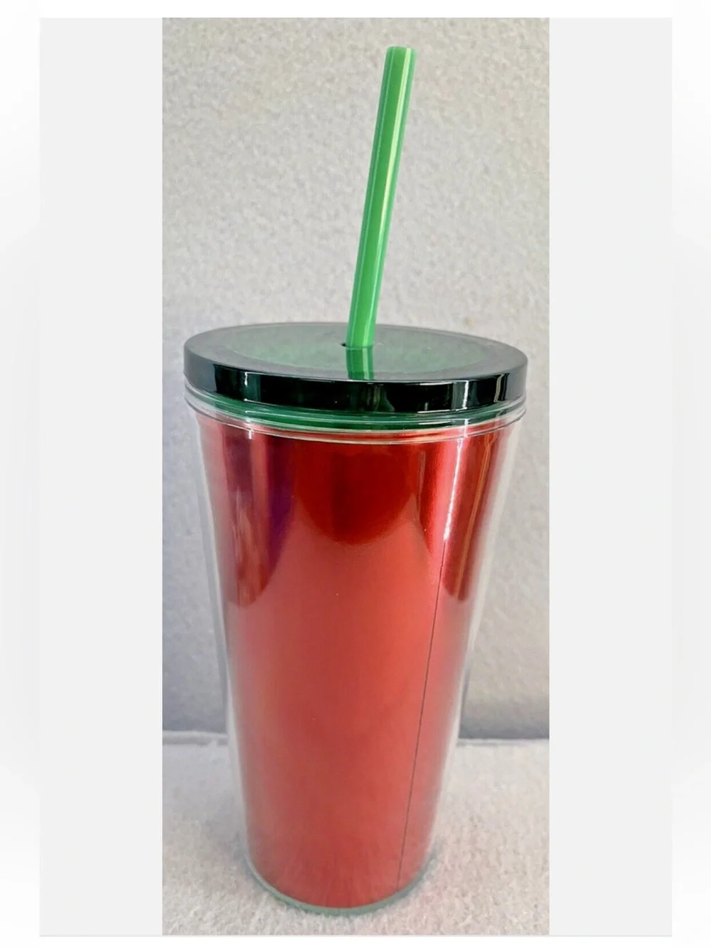 Starbucks Red Travel Cup with Green Logo, Lid & Straw